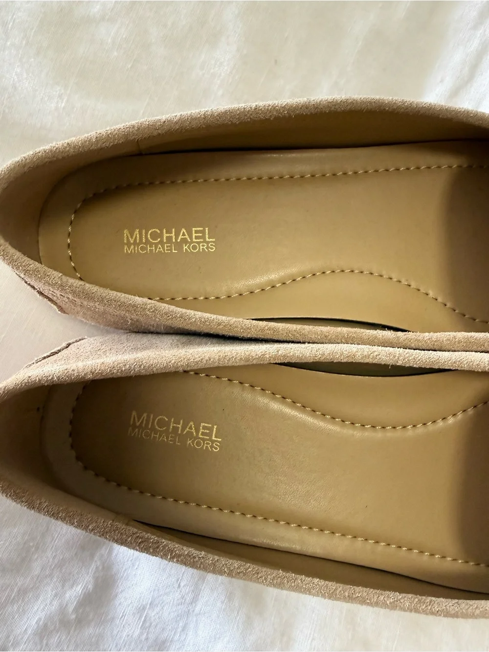 Michael Kors | Women's 8 | Eve Suede Loafer Camel Beige Tan Moccasins | EUC